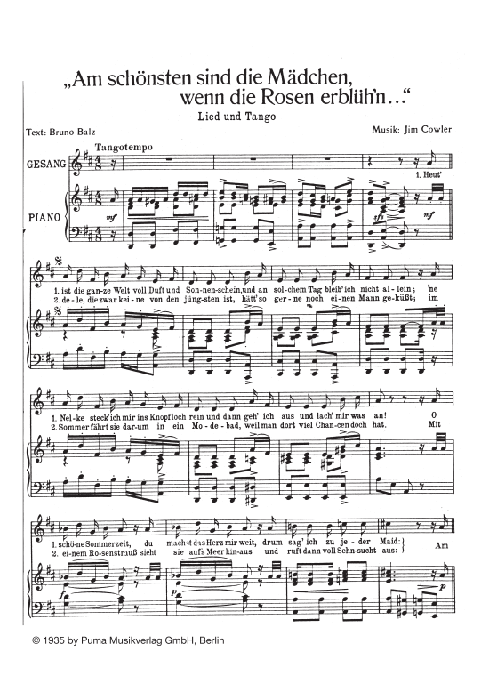 Produktbild zu: Am schönsten sind die Mädchen, wenn die Rosen erblühnLied und Tango