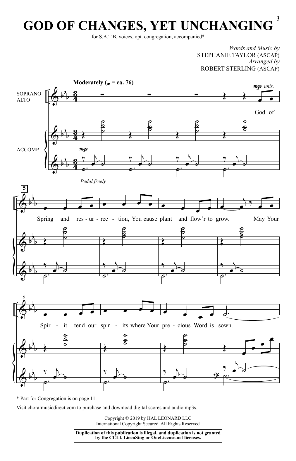 Product picture to: God Of Changes, Yet Unchanging (arr. Robert Sterling)