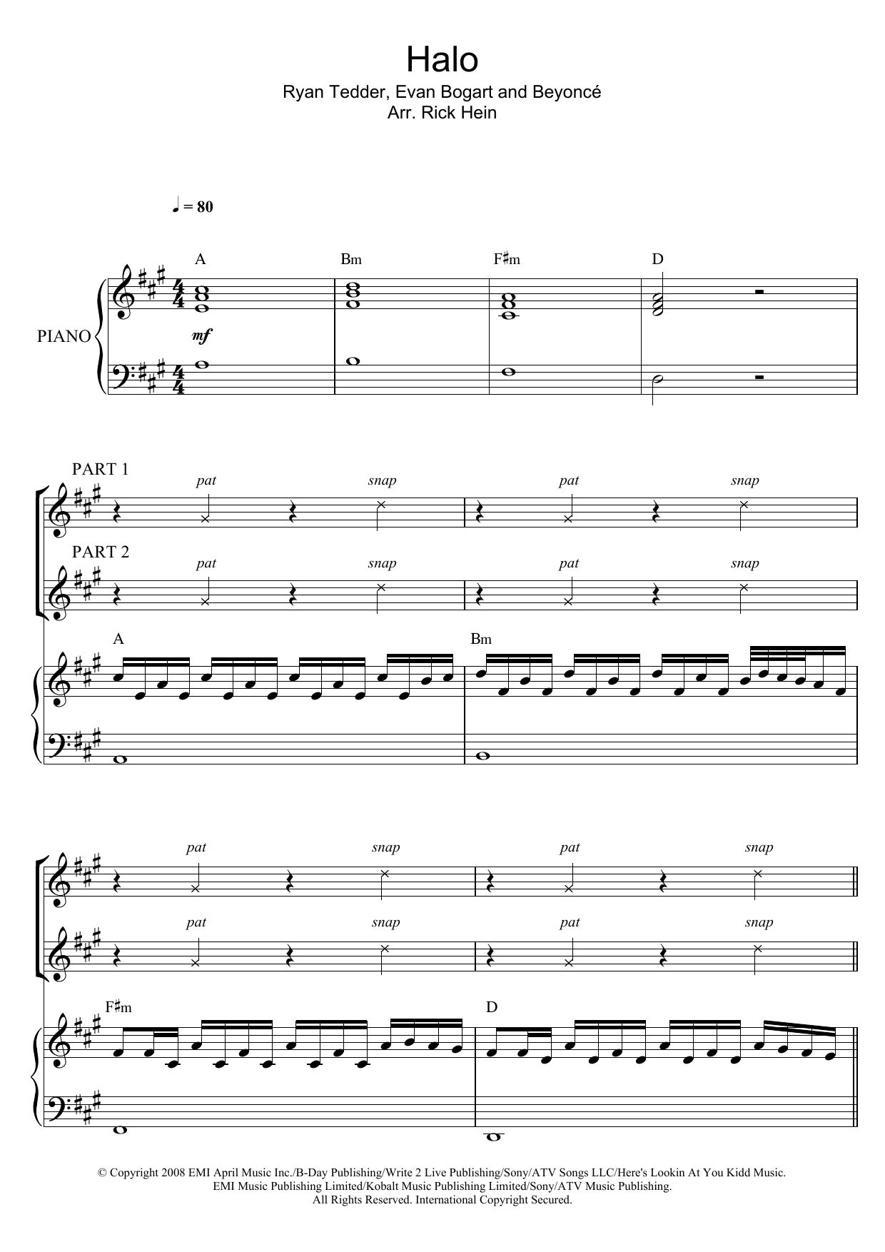 Produktgalerie: Seite 1 von 1 Halo (arr. Rick Hein), Beyonce, Chor