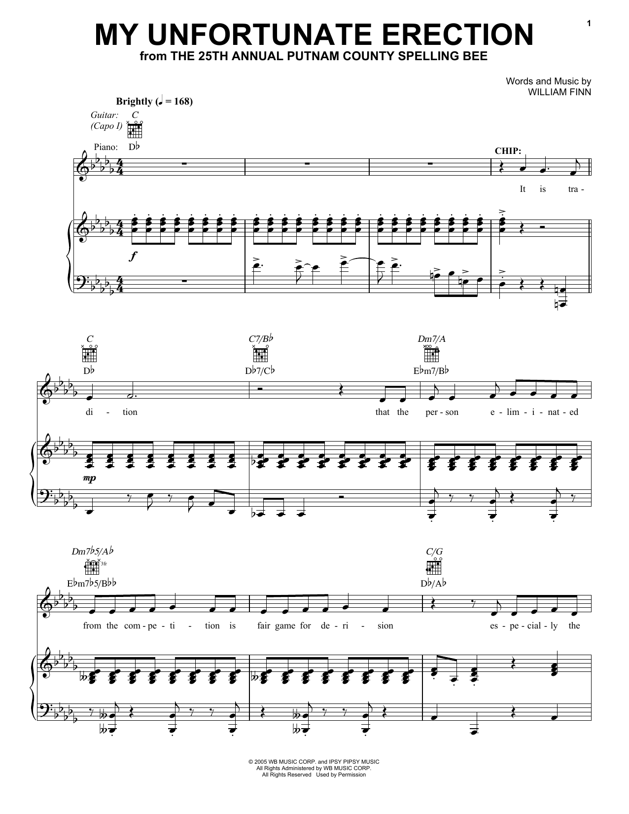 Produktbild zu: My Unfortunate Erection (from 25th Annual Putnam County Spelling Bee)