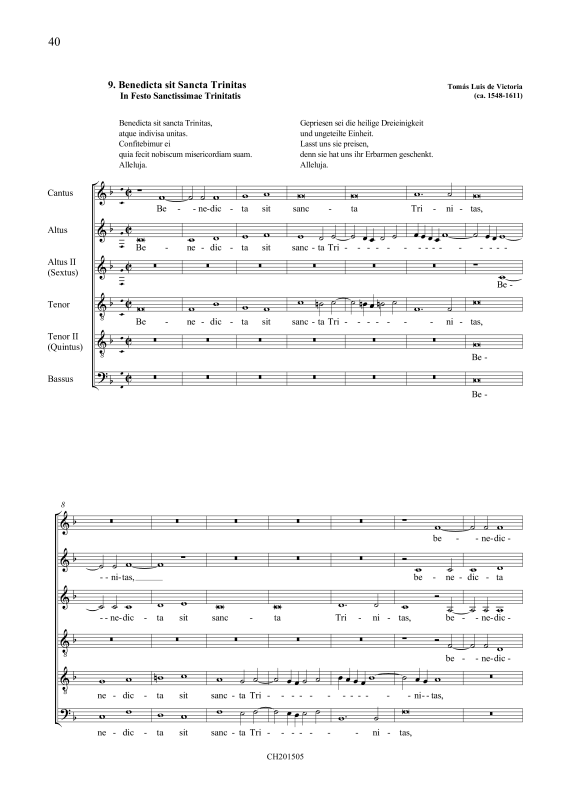 Product picture to: Benedicta sit Sancta TrinitasTomás Luis de Victoria