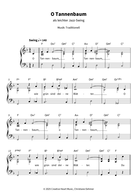 Produktgalerie: Seite 1 von 6 O Tannenbaum - als leichter Jazz-Swing, , Klavier Solo