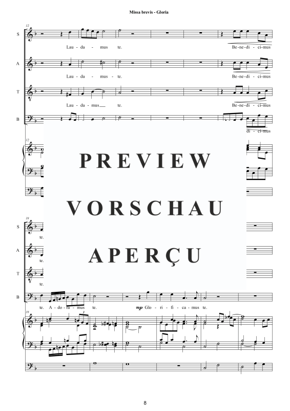 Produktgalerie: Seite 9 von 11 Missa Brevis in D-Moll, , Gemischter Chor und Orgel
