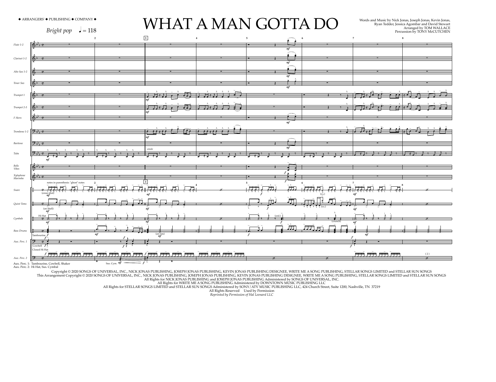 Product picture to: What a Man Gotta Do (arr. Tom Wallace) - Full Score
