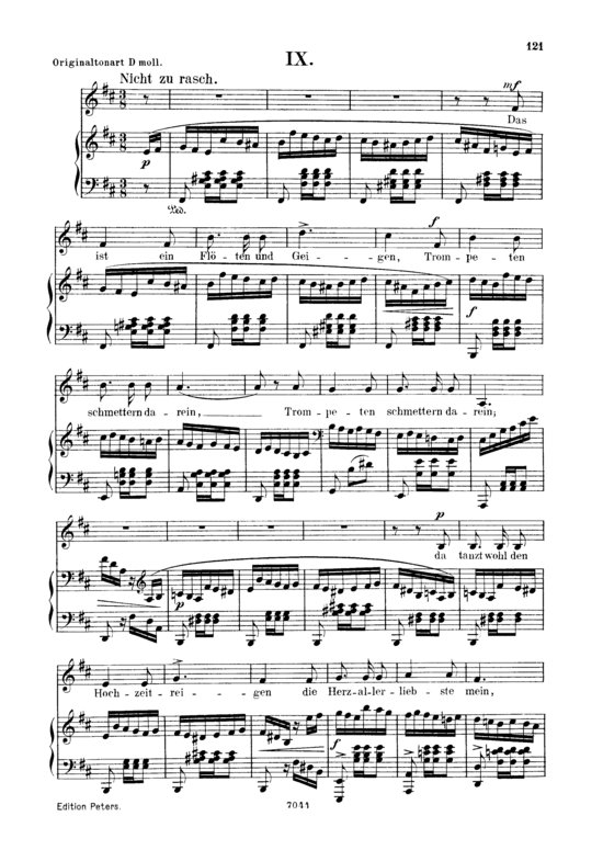 gallery: Das ist ein Flöten und Geigen, Op.48 No.9 , , (Gesang tief + Klavier)