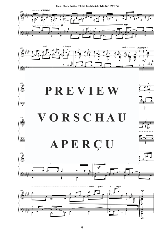 Product gallery: Page 9 of 9 Choralpartiten in As-Dur (Christ, der du bist der helle Tag) BWV 766, , Solo Piano