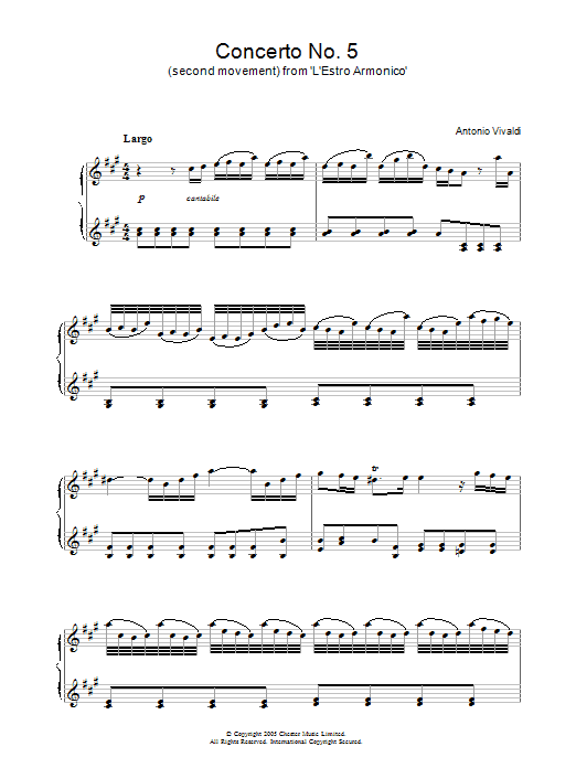 Product picture to: Largo) from 'L'Estro Armonico' Op.3