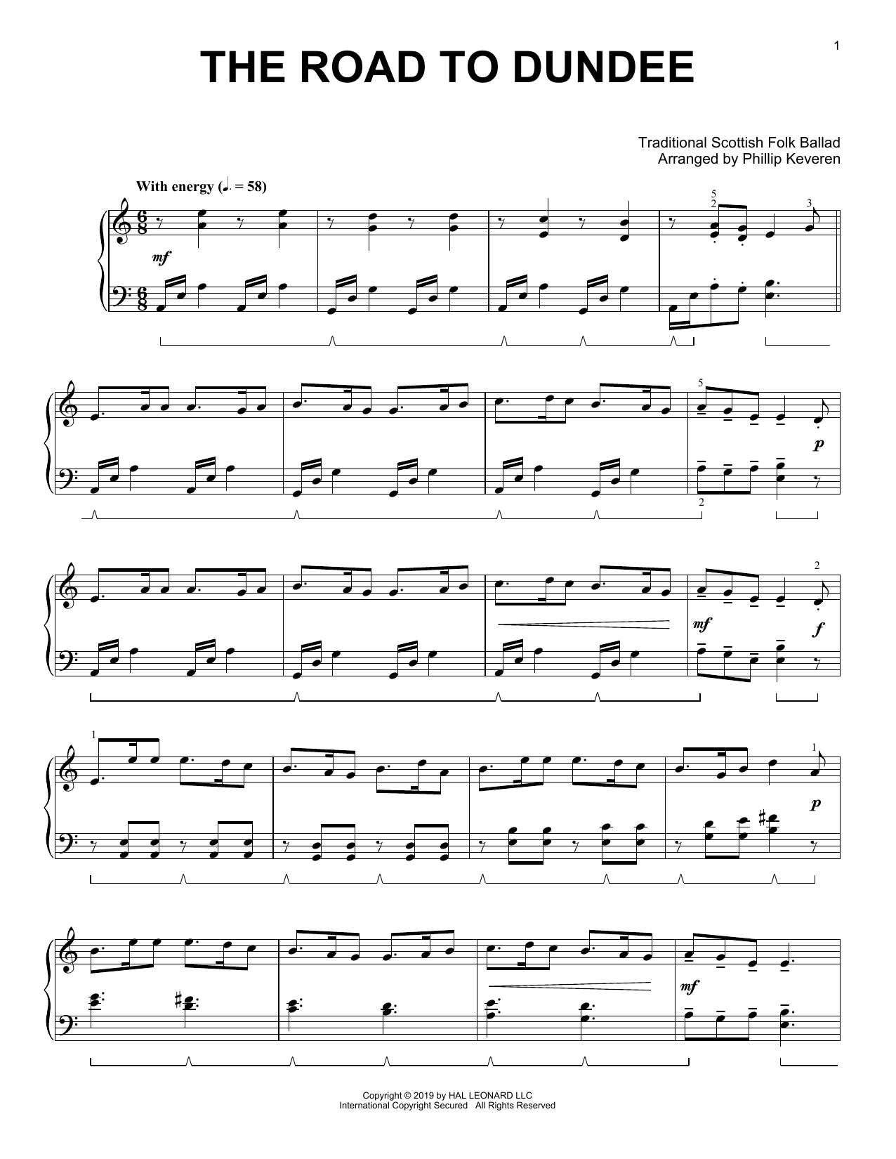 Produktgalerie: Seite 1 von 1 The Road To Dundee (arr. Phillip Keveren), Trad. Scottish Folk Ballad, Klavier