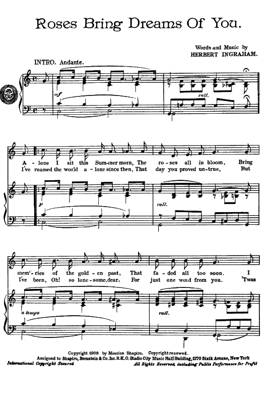 Produktbild zu: Roses Bring Dreams Of You Popular Standard