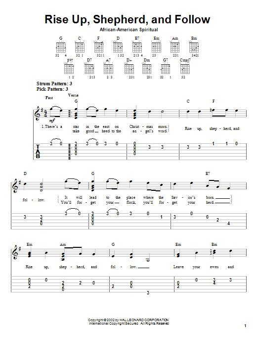 Product gallery: Page 1 of 1 Rise Up, Shepherd, And Follow, African-American Spiritual