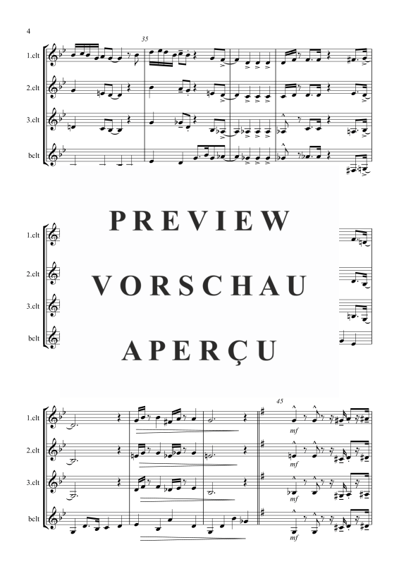 gallery: Pink Panther, , Clarinet Quartet 3x Clarinet In Bb and Bass Clarinet