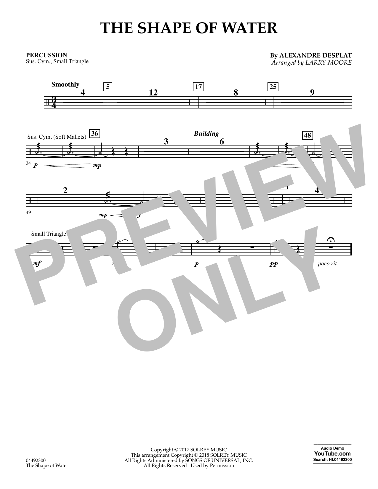Produktgalerie: Seite 1 von 1 The Shape of Water (arr. Larry Moore) - Percussion, 