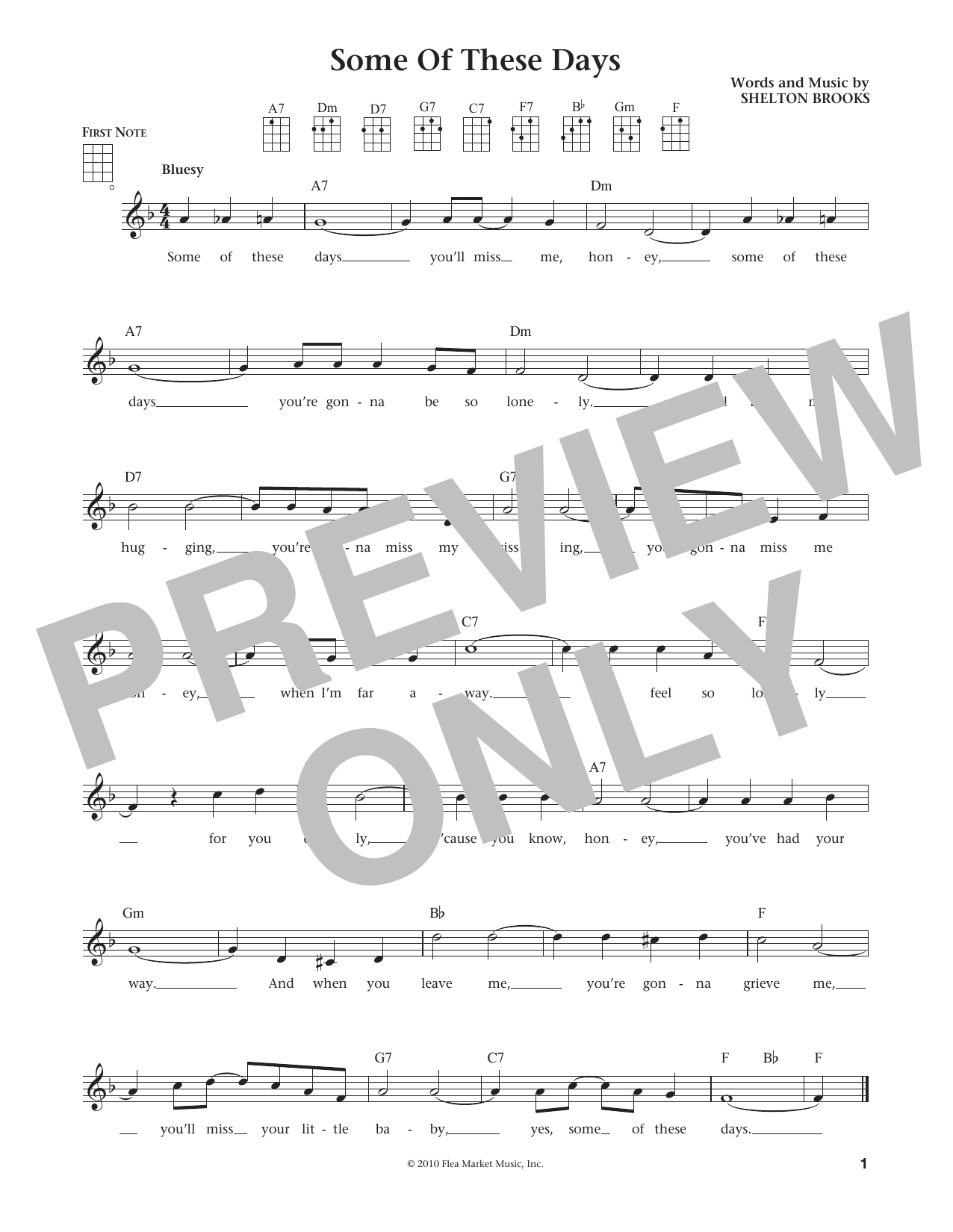 Product gallery: Page 1 of 1 Some Of These Days (from The Daily Ukulele) (arr. Liz and Jim Beloff), Shelton Brooks