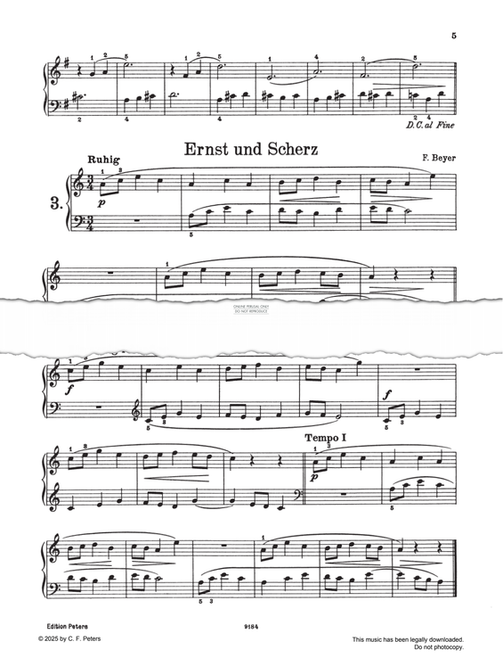 Produktgalerie: Seite 1 von 1 Ernst und Scherz, Ferdinand Beyer, Klavier