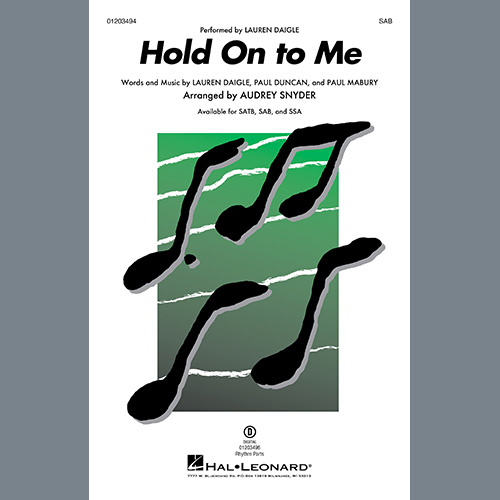 cover: Hold On To Me (arr. Audrey Snyder), Lauren Daigle