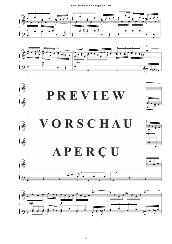 Product gallery: Page 8 of 11 Sonata No.5 in C-Durr BWV 529, , Harpsichord/Solo Piano