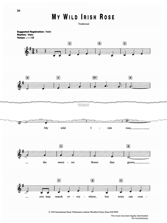 Produktgalerie: Seite 1 von 1 My Wild Irish Rose, Chauncey Olcott, Gesang, Gitarre, Keyboard