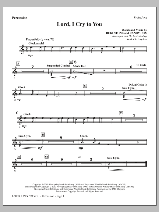 Produktgalerie: Seite 1 von 1 Lord, I Cry To You - Percussion, Keith Christopher, Chor