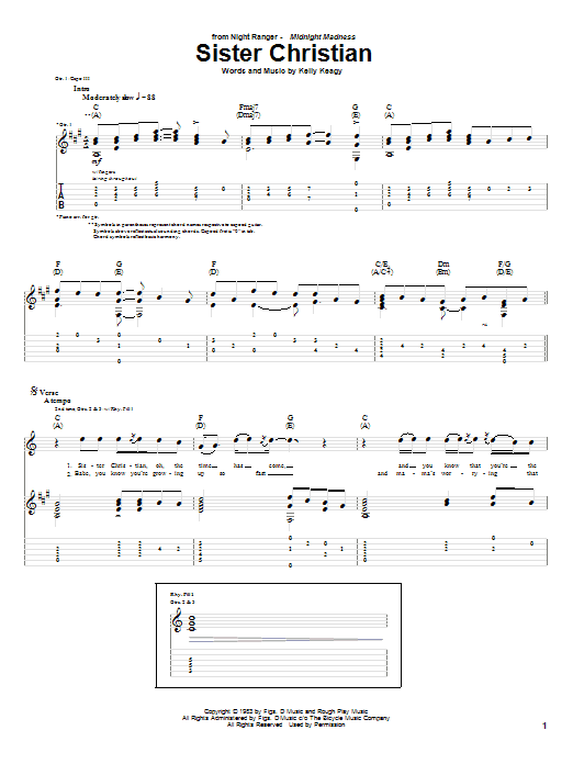 Produktgalerie: Seite 1 von 1 Sister Christian, Night Ranger, Gitarre