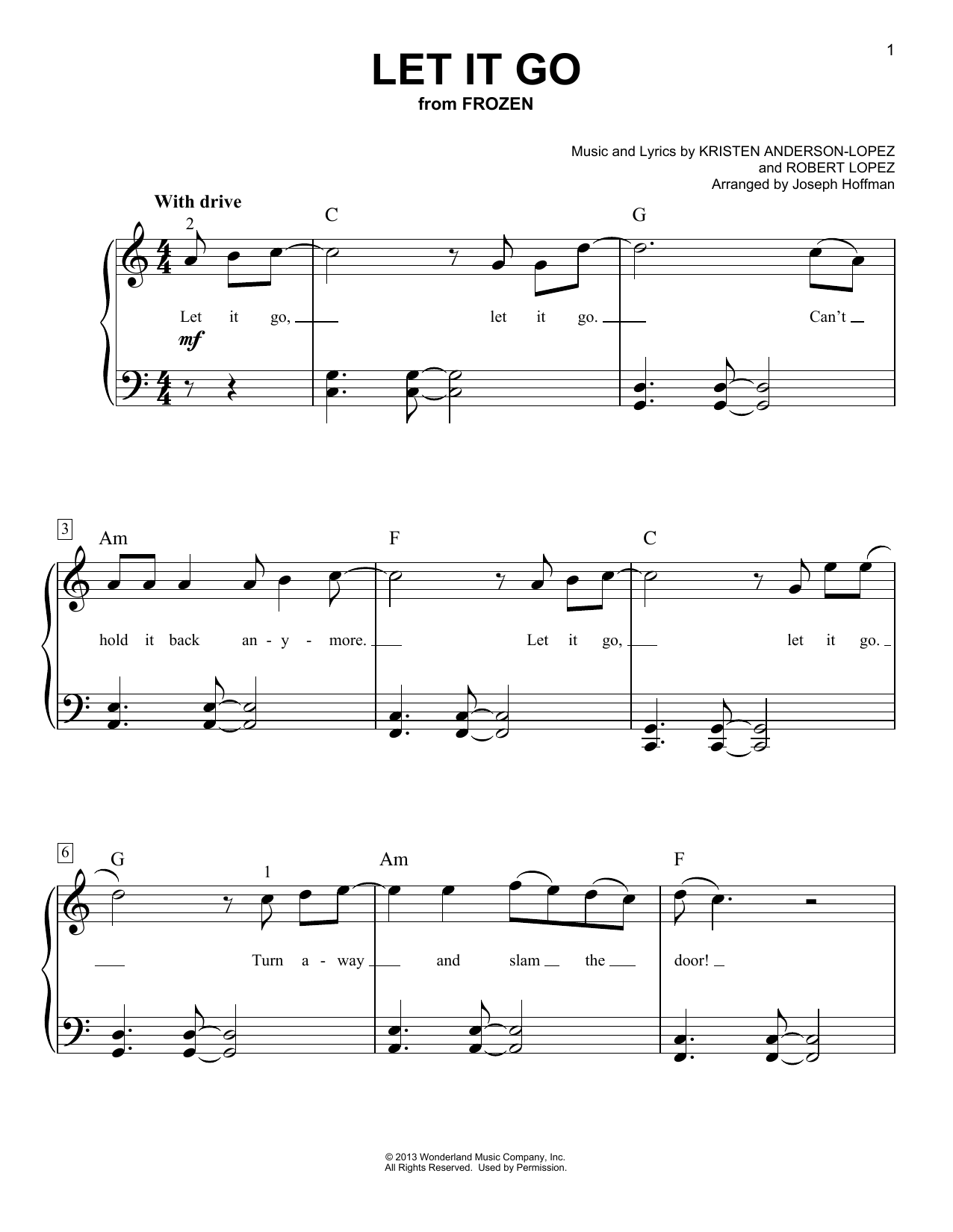 Produktbild zu: Let It Go (from Frozen) (arr. Joseph Hoffman)