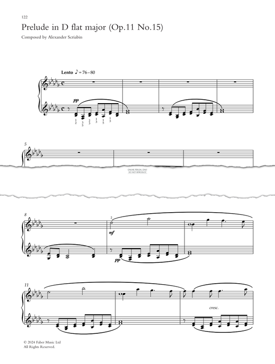 gallery: Prelude In D Flat Major (Op.11 No.15), Alexander Scriabin