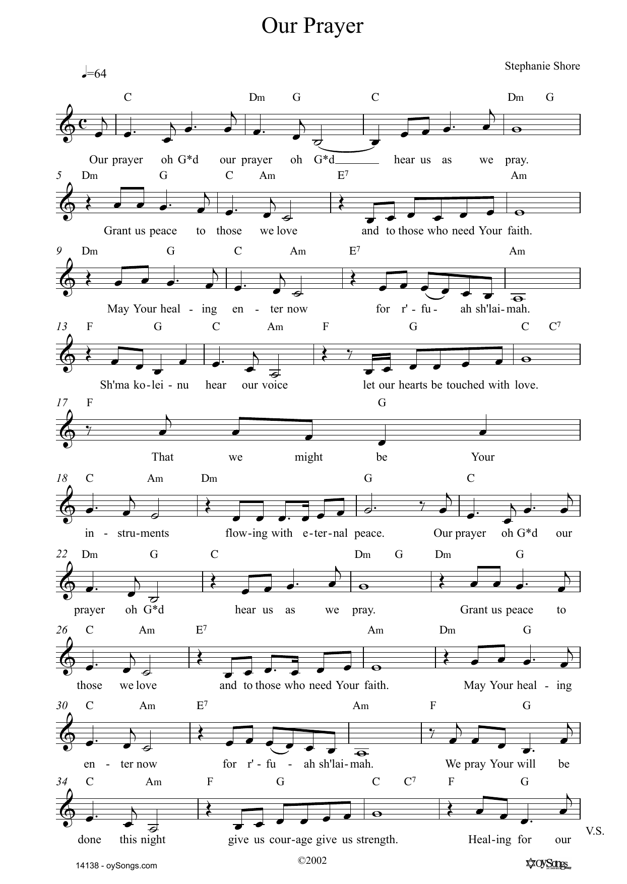 Produktgalerie: Seite 1 von 1 Our Prayer, Stephanie Shore, Melodieinstrument