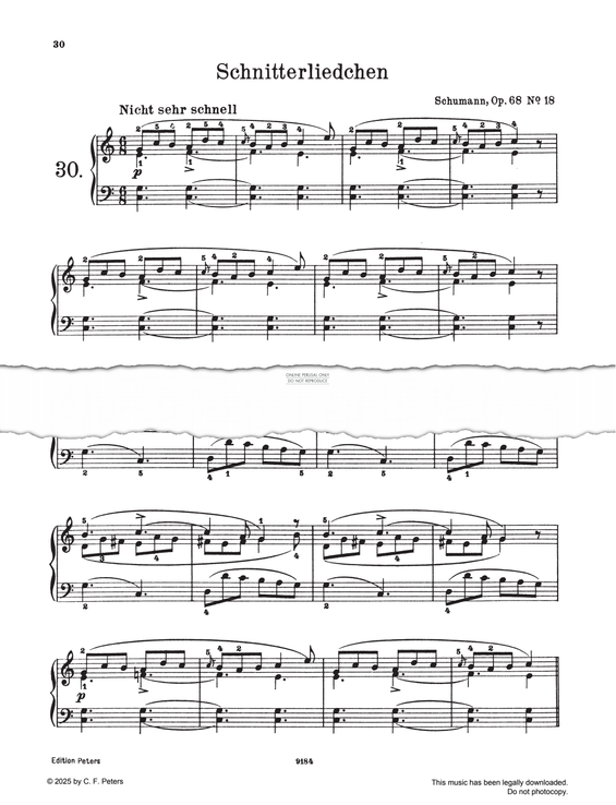Produktgalerie: Seite 1 von 1 Schnitterliedchen, Op. 68, Nr. 18, Robert Schumann, Klavier