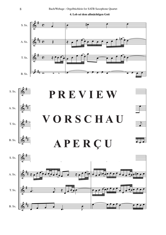 Product gallery: Page 13 of 21 Orgelbuchlein BWV 599-644 45 chorale-prelues , , (Saxophone Quartet)