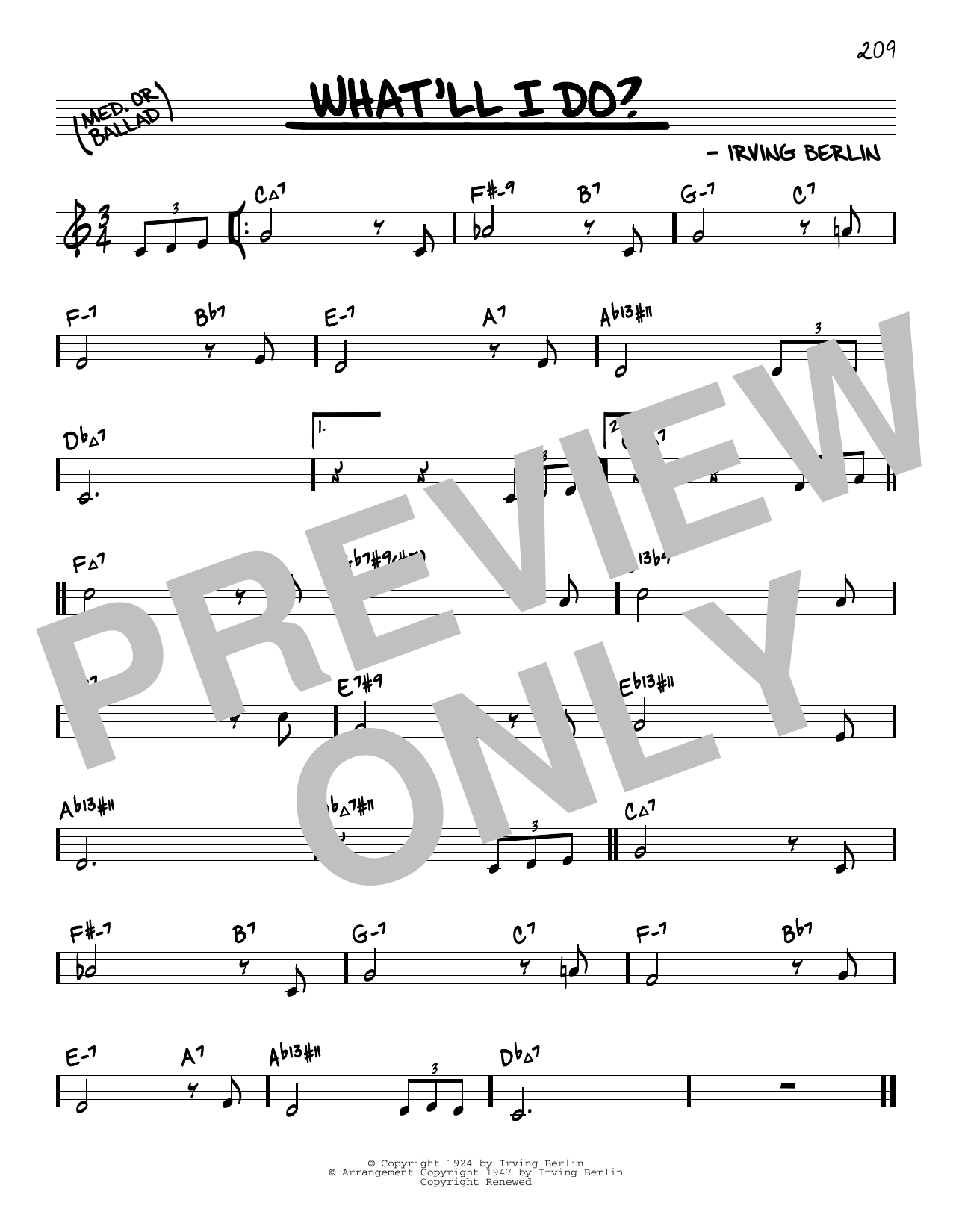 Product gallery: Page 1 of 1 What'll I Do? (arr. David Hazeltine), Irving Berlin