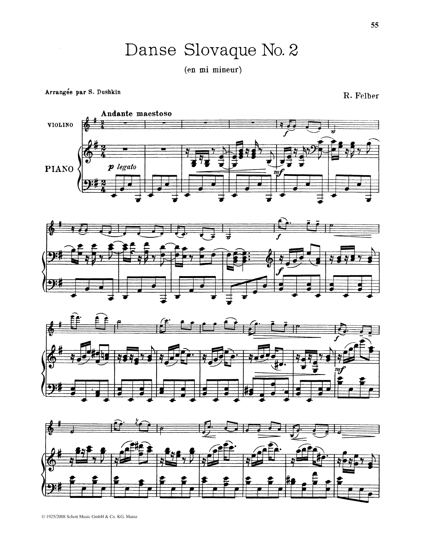 Produktbild zu: Danse Slovaque No. 2