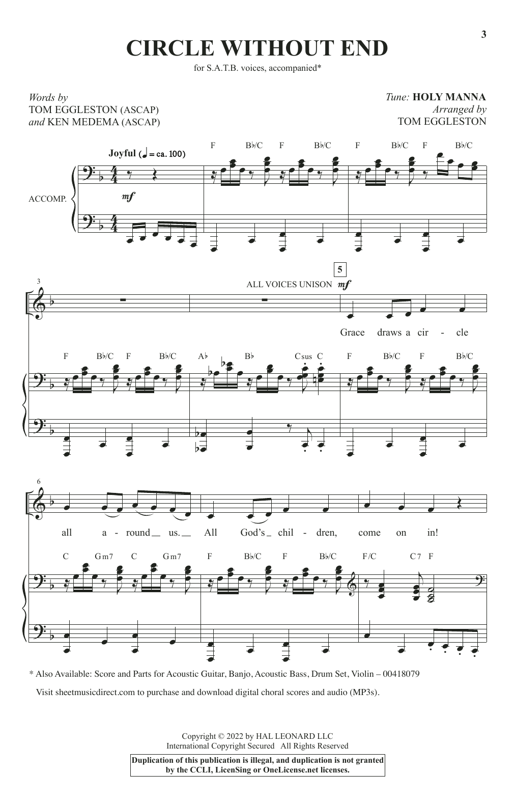 Produktbild zu: Circle Without End (arr. Tom Eggleston)
