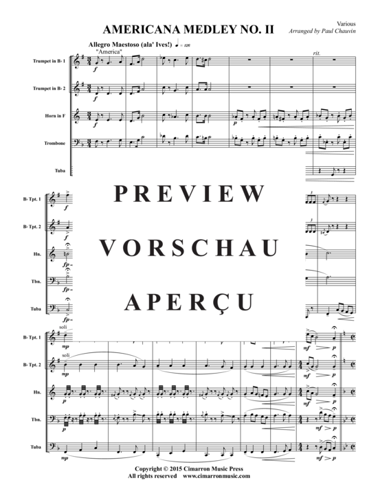 Produktgalerie: Seite 2 von 18 Americana Medley II , , (Blechbläserquintett)