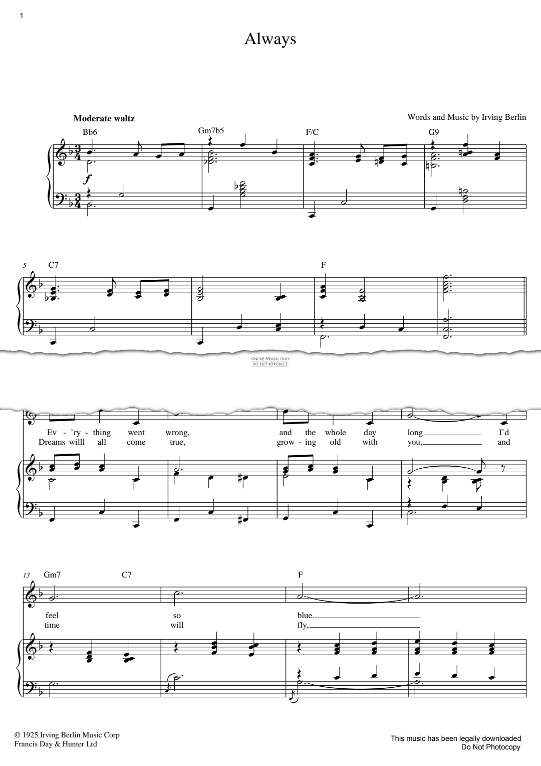 gallery: Always, Irving Berlin