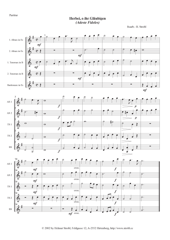 gallery: Adeste Fideles, , Saxophonquintett AATTB