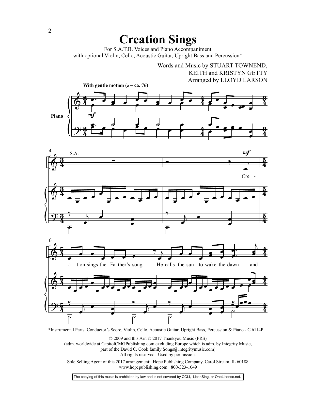 Produktbild zu: Creation Sings