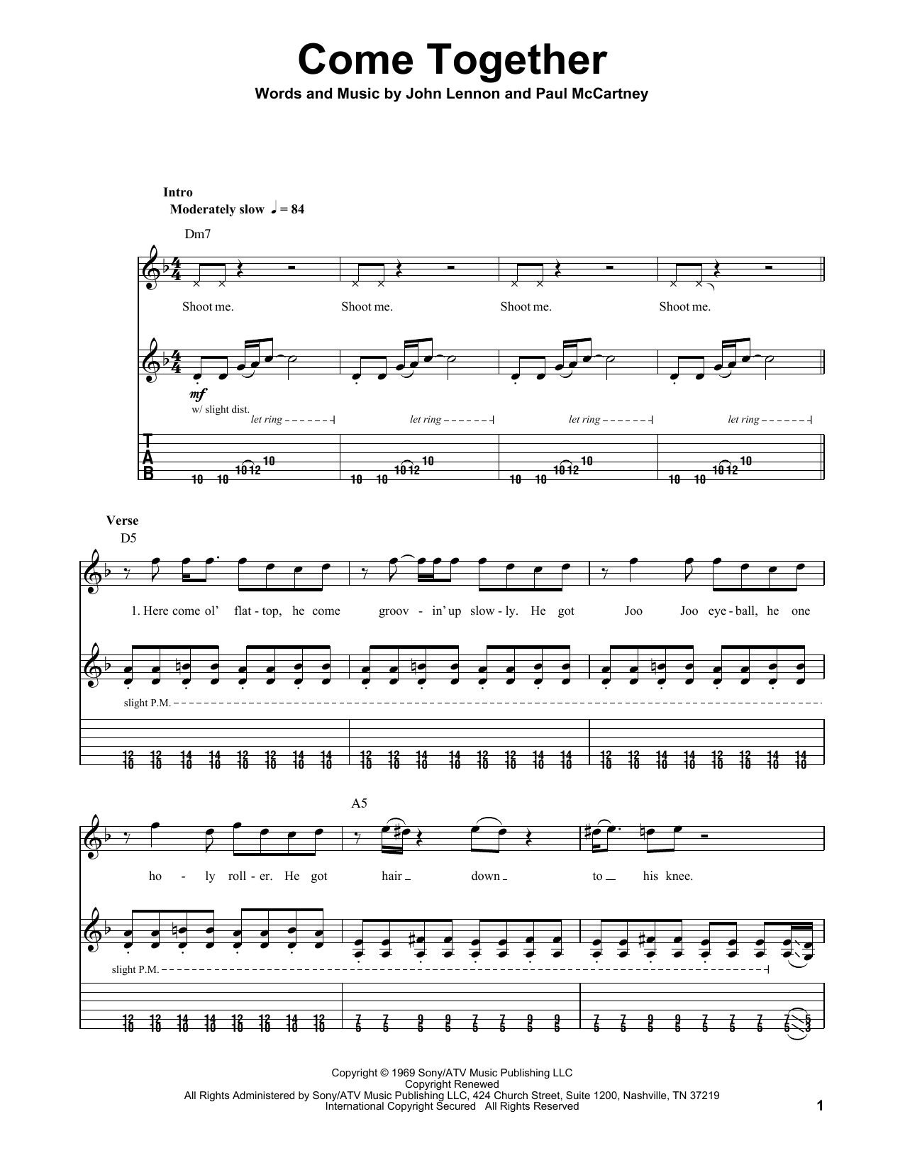 Produktgalerie: Seite 1 von 1 Come Together, The Beatles, Gitarre