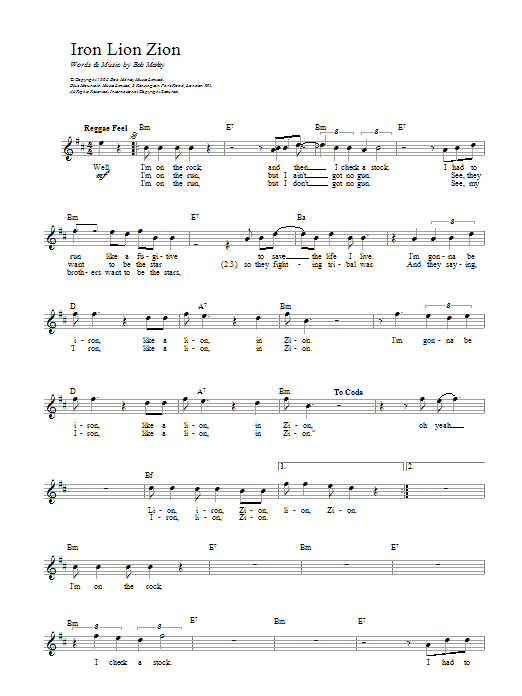 Produktgalerie: Seite 1 von 1 Iron Lion Zion, Bob Marley, Melodieinstrument