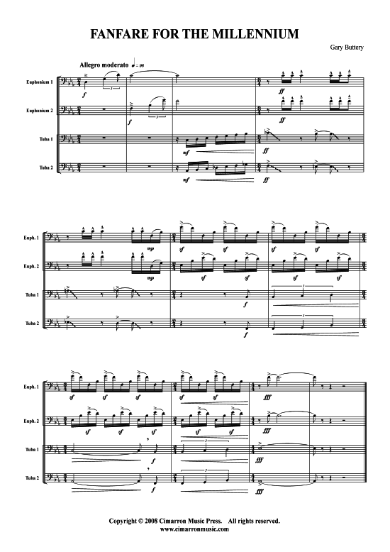 Product picture to: Fanfare for the Millennium G. Buttery