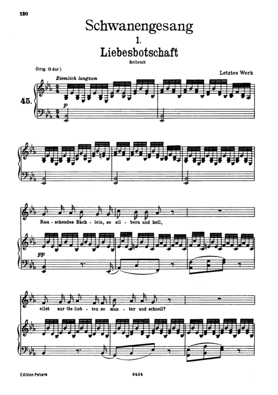 gallery: Liebesbotschaft, D.957-1 (Schwanengesang) , ,  (Gesang tief + Klavier)