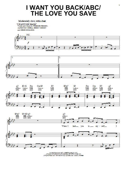 Product picture to: I Want You Back / ABC / The Love You Save (from Motown: The Musical)