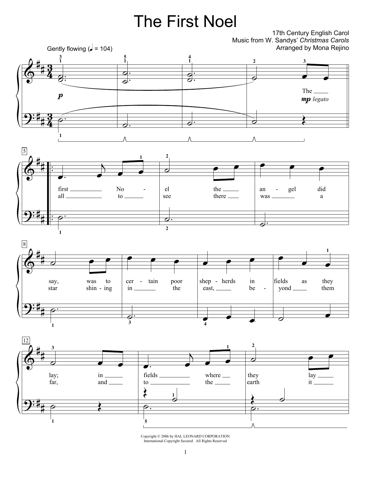 Product gallery: Page 1 of 1 The First Noel, 17th Century English Carol