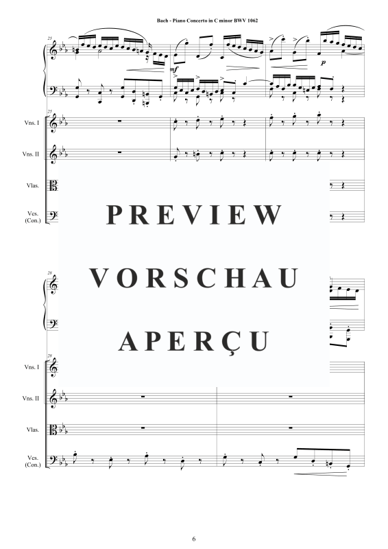 Produktgalerie: Seite 7 von 11 Klavierkonzert C-Moll BWV 1062, , Klavier Solo und Streichorchester