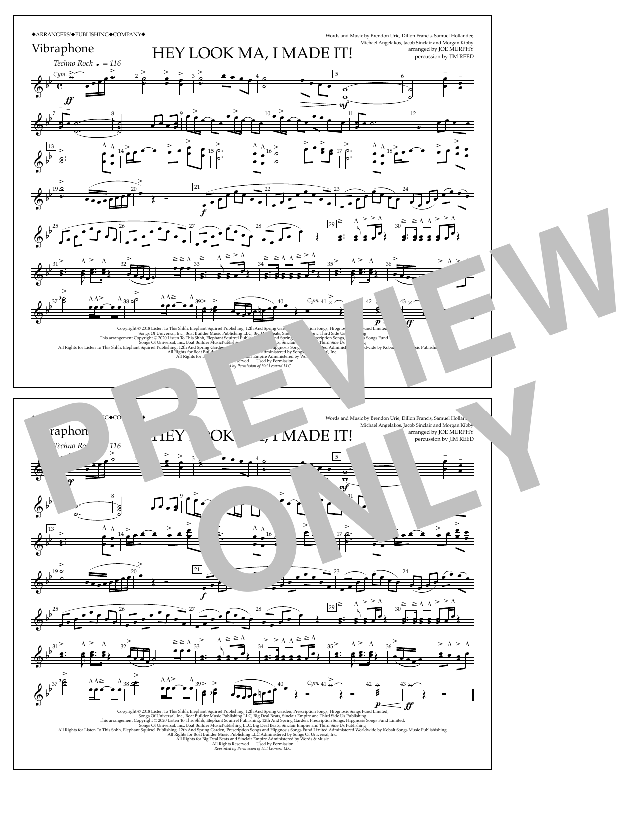 Product picture to: Hey Look Ma, I Made It (arr. Joe Murphy) - Vibraphone