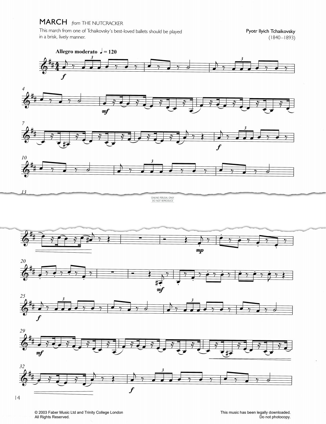 Produktgalerie: Seite 1 von 1 March (from 'The Nutcracker'), Pyotr Ilyich Tchaikovsky, Klavier, Trompete