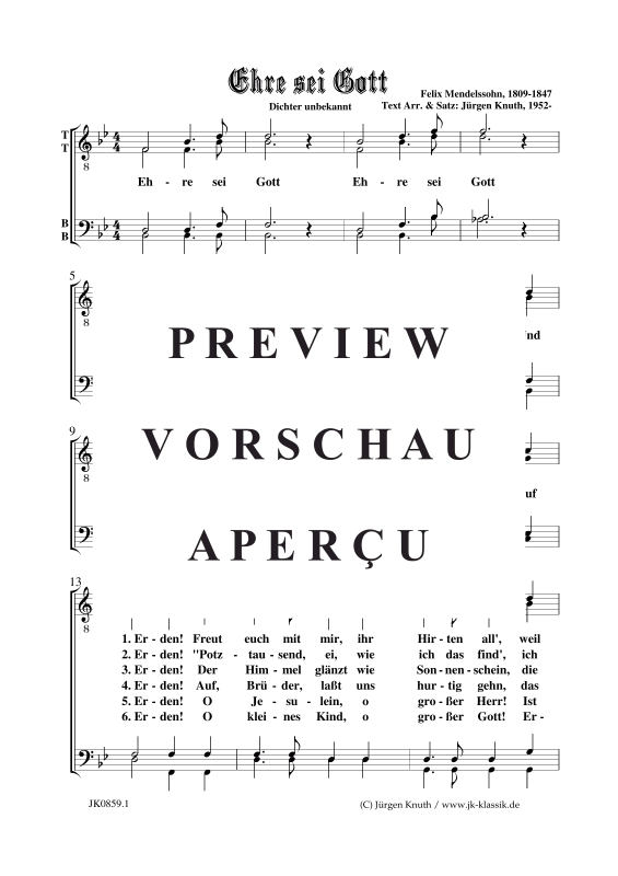 Produktgalerie: Seite 2 von 3 Ehre sei Gott, , Männerchor