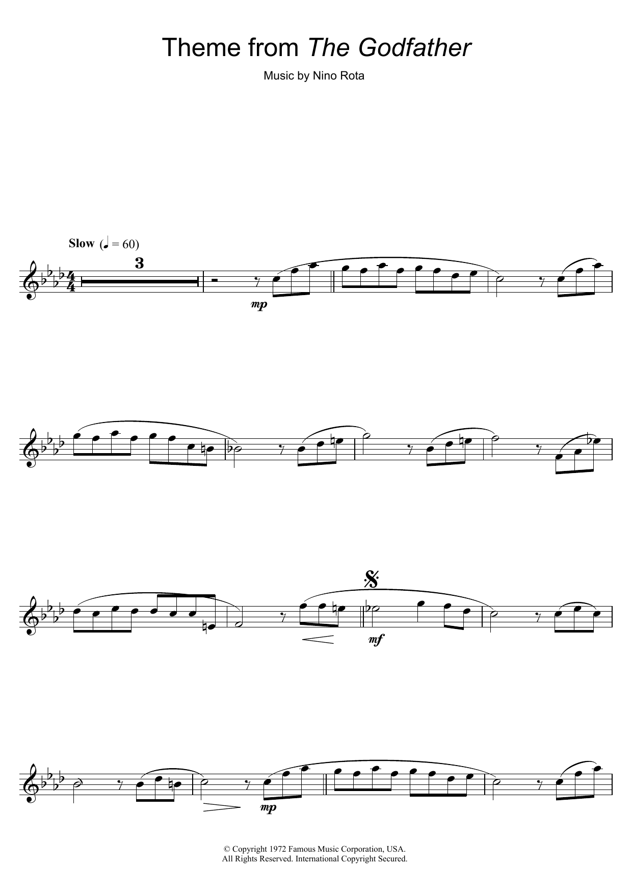Product gallery: Page 1 of 1 Theme from The Godfather, Nino Rota