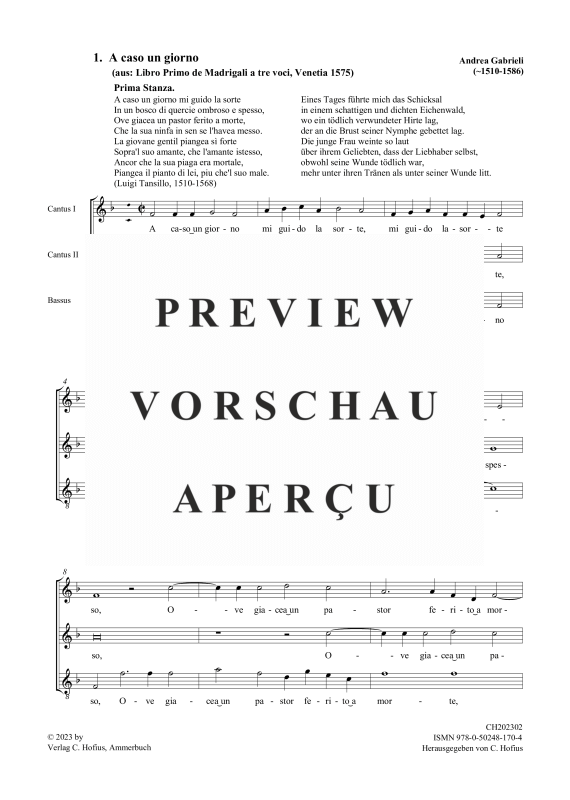 gallery: Libro Primo de Madrigali a tre voci (1575), , (Gemischter Chor 3-stimmig SSB)