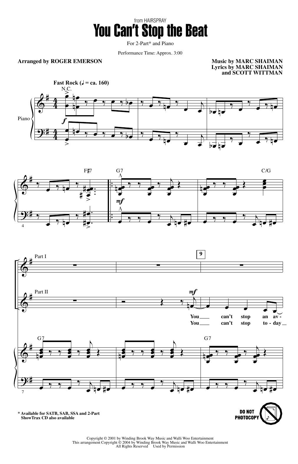 Product picture to: You Can't Stop The Beat (from Hairspray) (arr. Roger Emerson)