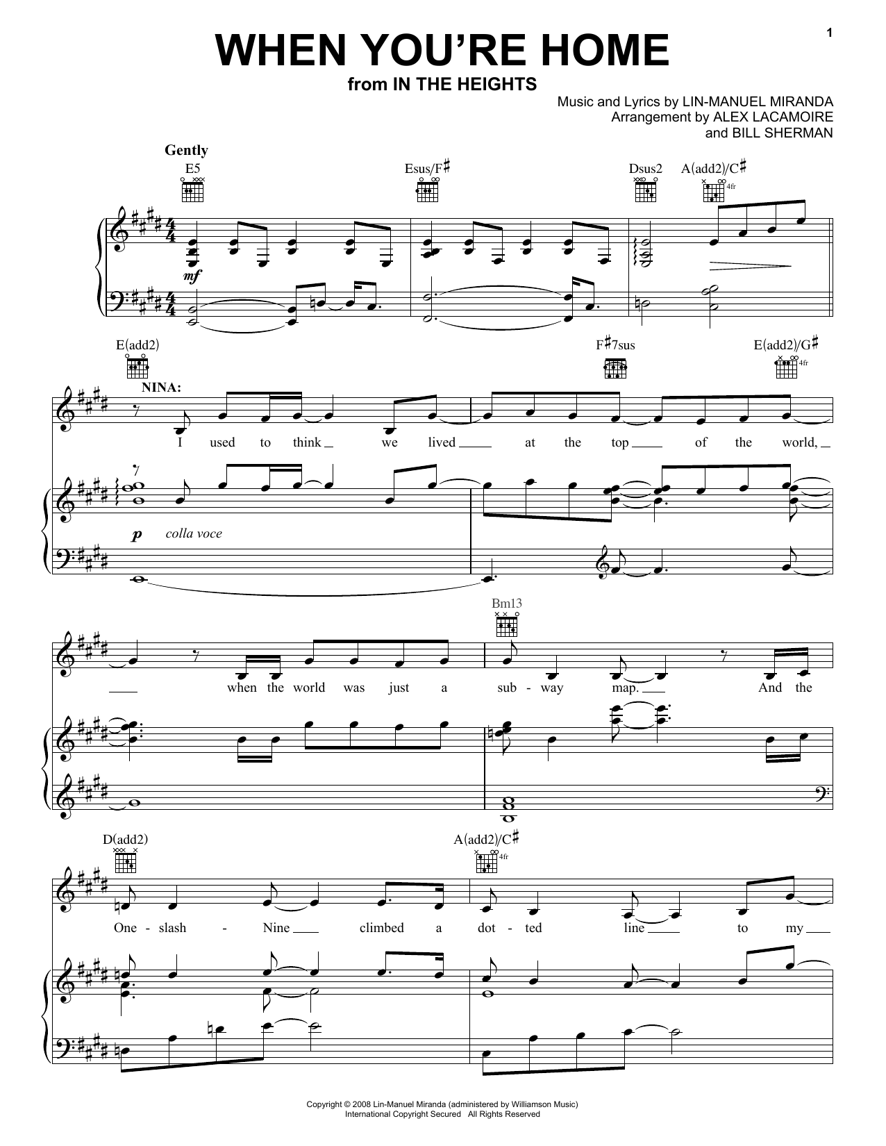 Produktbild zu: When You're Home (from In The Heights: The Musical)