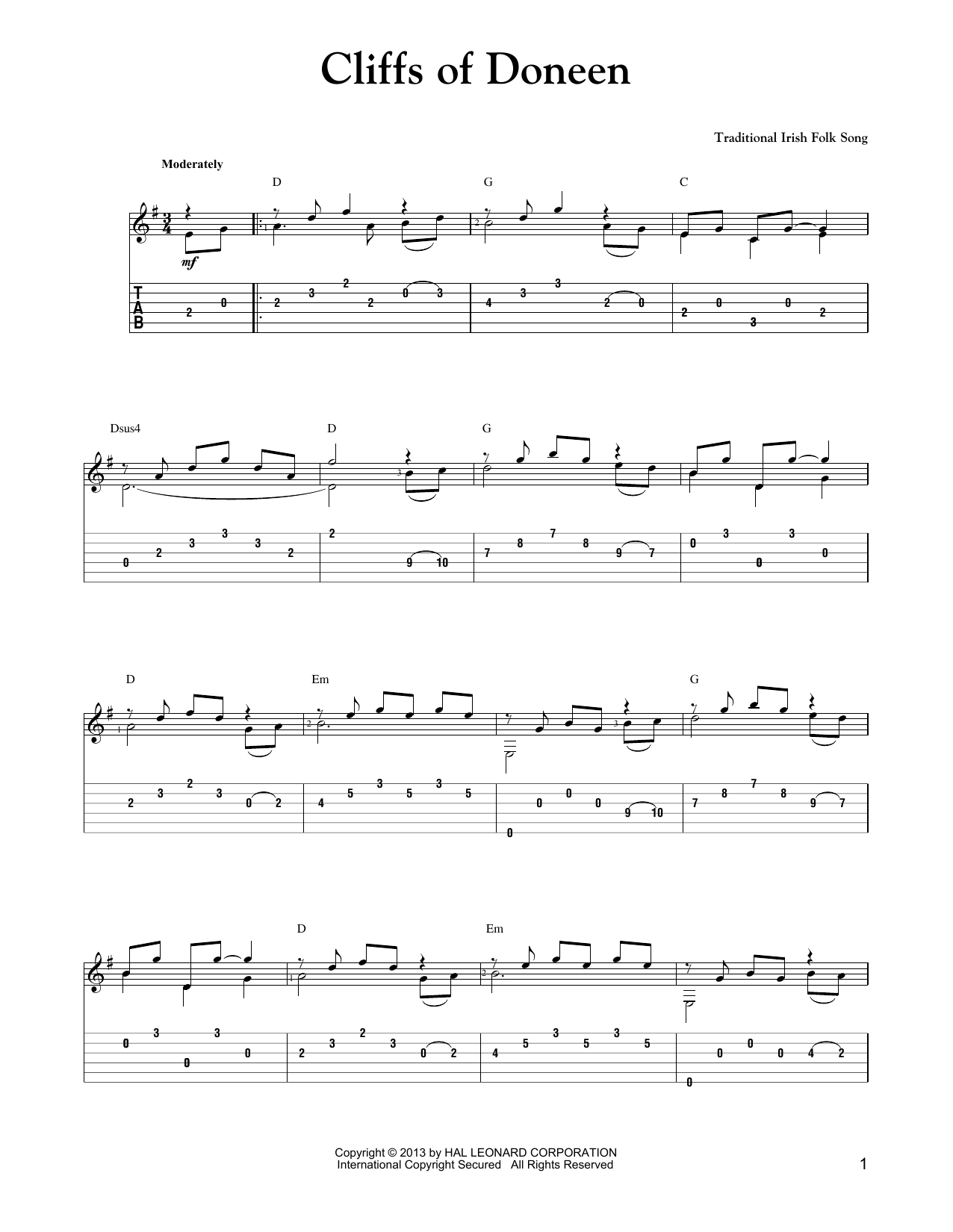Product gallery: Page 1 of 1 Cliffs Of Doneen (arr. Mark Phillips), Traditional Irish Folk Song